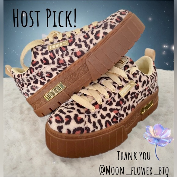 NWT Puma Mayze Leopard Summer Melon Puma Team Gold Women’s 7.5 - Picture 1 of 16
